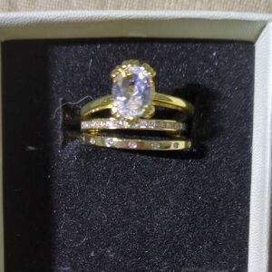 Gold and Silver Women's Ring with Crystal Accent Now Only $20